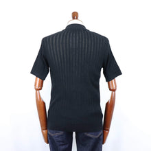 画像をギャラリービューアに読み込む, Vandori(ヴァンドリ)Giotto 別注カラー 透かし編みコットンニット 半袖シャツカーディガン【ブラック】国内正規品