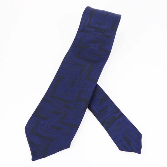 BRUNO(ブルーノ)スフォデラートトレピエゲ ウールタイ ZIGNONE ジニョーネ 生地使用 トレピエゲ 三つ折り ウール ネクタイ【ブルー×ブラック】正規販売店