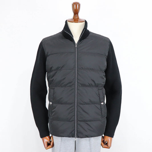 HERNO(ヘルノ)ダウンニットコンビブルゾン【ブラック】国内正規品