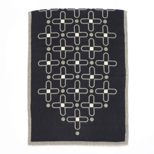 GIERRE MILANO(ジエレ ミラノ)ウールストール【ブラック×オリーブグレー】国内正規品