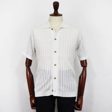 画像をギャラリービューアに読み込む, Vandori(ヴァンドリ)透かし編みコットンニット 半袖シャツカーディガン【ホワイト】国内正規品