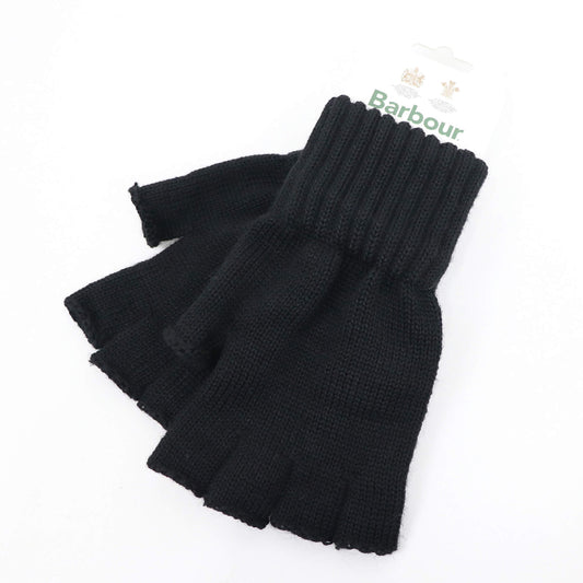 Barbour(バブアー)ラムズウールフィンガーレスグローブ【ブラック】国内正規品