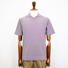 画像をギャラリービューアに読み込む, Blu Bre(ブルブレ)ボーダー柄 スキッパー コットンニット ポロシャツ【ブラウン×オフホワイト】国内正規品