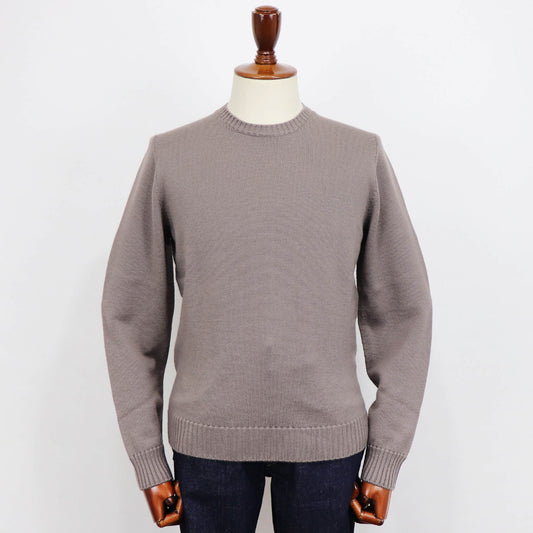 Drumohr(ドルモア)クルーネックニット 8ゲージ【グレージュ】国内正規品