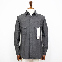 画像をギャラリービューアに読み込む, YCHAI(イカイ)コットンリネン ウエスタンシャツ デニム【ブラックウォッシュ】国内正規品