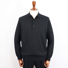 画像をギャラリービューアに読み込む, Blu Bre(ブルブレ)ドライタッチウール ニットポロ【ブラック】国内正規品