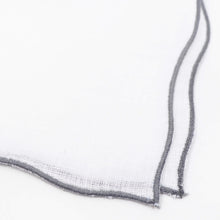 画像をギャラリービューアに読み込む, MUNGAI(ムンガイ)ポケットチーフ リネン100% 【ホワイト×グレー】国内正規品