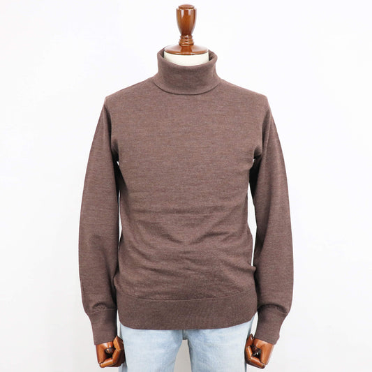 Blu Bre(ブルブレ)タートルネック Super 120 ウール100%【ブラウン】国内正規品
