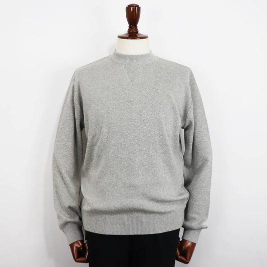 Vandori(ヴァンドリ)コットン100% ガゼット クルーネックロングスリーブ ニット【グレー】国内正規品