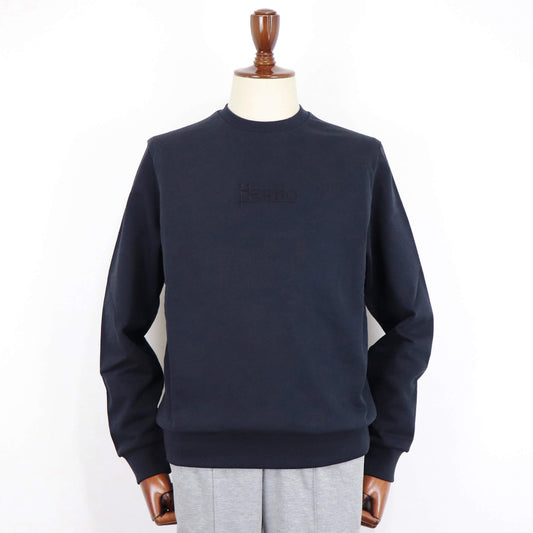 HERNO(ヘルノ)ロゴ入りコットンスウェット【ネイビー】国内正規品