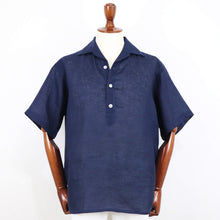 画像をギャラリービューアに読み込む, THE SOLE(ザソル)フレンチリネン オープンカラーシャツ【ネイビー】国内正規品