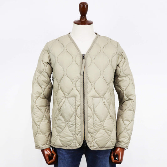 TAION(タイオン)VネックWジップ ダウンジャケット ソフトシェル【グレーベージュ】国内正規品