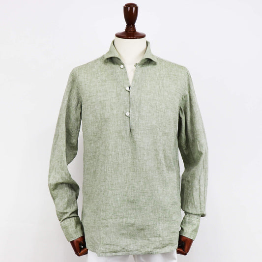 ORIAN(オリアン)リネンコットン カプリシャツ【ライトグリーン】国内正規品