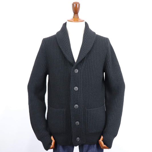 GRAN SASSO(グランサッソ)ショールカラー カーディガン5ゲージニット【ブラック】国内正規品
