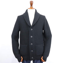 画像をギャラリービューアに読み込む, GRAN SASSO(グランサッソ)ショールカラー カーディガン5ゲージニット【ブラック】国内正規品