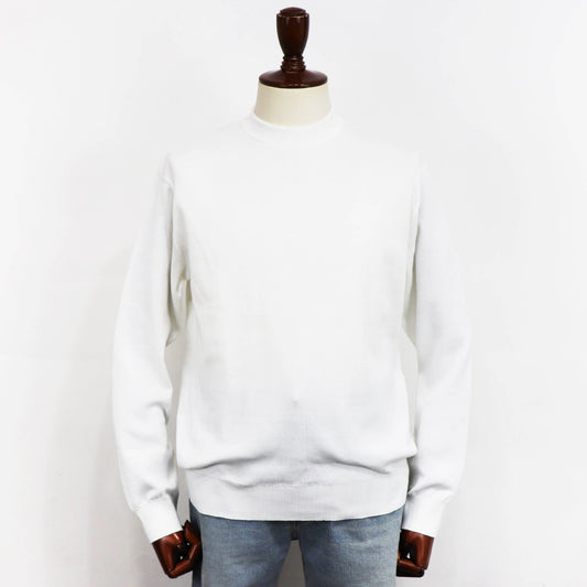 Vandori(ヴァンドリ)コットン100% ガゼット クルーネックロングスリーブ ニット【ホワイト】国内正規品