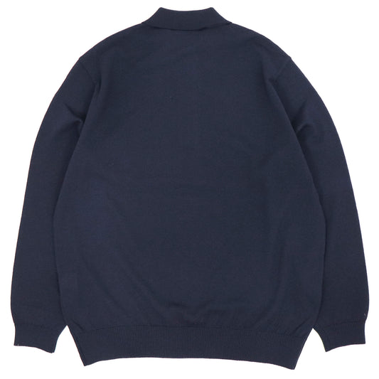 Blu Bre(ブルブレ)ドライタッチウール ニットポロ【ネイビー】国内正規品