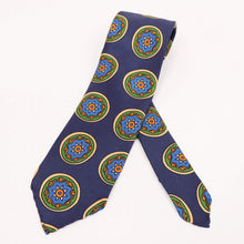画像をギャラリービューアに読み込む, Spacca Neapolis(スパッカ ネアポリス)トレピエゲ 三つ折り シルク タイ【ネイビー】国内正規品