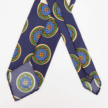 画像をギャラリービューアに読み込む, Spacca Neapolis(スパッカ ネアポリス)トレピエゲ 三つ折り シルク タイ【ネイビー】国内正規品