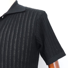 画像をギャラリービューアに読み込む, Vandori(ヴァンドリ)Giotto 別注カラー 透かし編みコットンニット 半袖シャツカーディガン【ブラック】国内正規品
