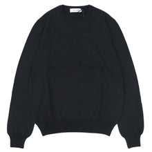 画像をギャラリービューアに読み込む, GRAN SASSO(グランサッソ)12ゲージ コットンクルーネックニット ロングスリーブ 長袖【ブラック】国内正規品