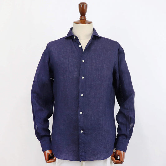 Giotto(ジオット)ANTONELLA Napoli リネンシャツ【ネイビー】国内正規品