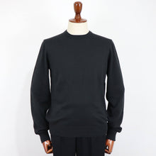 画像をギャラリービューアに読み込む, GRAN SASSO(グランサッソ)12ゲージ コットンクルーネックニット ロングスリーブ 長袖【ブラック】国内正規品