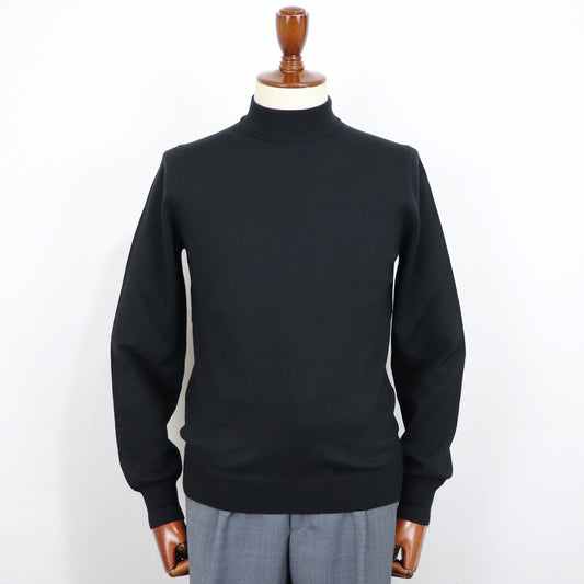 GRAN SASSO(グランサッソ)12ゲージ ウールモックネックニット ロングスリーブ 長袖【ブラック】国内正規品