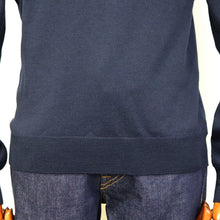 画像をギャラリービューアに読み込む, GRAN SASSO(グランサッソ)12ゲージ クルーネックニット【ネイビー】国内正規品