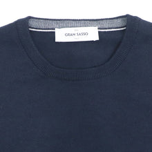 画像をギャラリービューアに読み込む, GRAN SASSO(グランサッソ)12ゲージ クルーネックニット【ネイビー】国内正規品