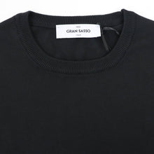 画像をギャラリービューアに読み込む, GRAN SASSO(グランサッソ)12ゲージ コットンクルーネックニット ロングスリーブ 長袖【ブラック】国内正規品