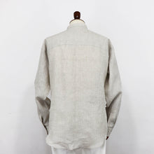 画像をギャラリービューアに読み込む, COLONY CLOTHING(コロニークロージング)ALBINI LINEN POOL SIDE SHIRT アルビニ リネン バンドカラー シャツ【ベージュ】国内正規品