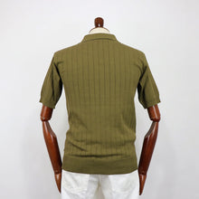 画像をギャラリービューアに読み込む, Blu Bre(ブルブレ)コットンニット 針抜きスキッパーポロシャツ【オリーブ】国内正規品