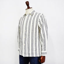 画像をギャラリービューアに読み込む, East Harbour Surplus(イースト ハーバー サープラス)ワークジャケット シャツアウター ストライプ【ホワイト】国内正規品