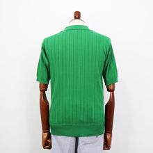 画像をギャラリービューアに読み込む, Blu Bre(ブルブレ)ワイドリブ スキッパー コットンニット ポロシャツ【グリーン】国内正規品