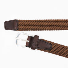画像をギャラリービューアに読み込む, D'AMICO(ダミーコ)レザー×ストレッチメッシュ ベルト【ブラウン】国内正規品