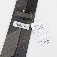 画像をギャラリービューアに読み込む, Stefano Cau(ステファノカウ)レジメンタルストライプ ウールタイ【グレー】国内正規品