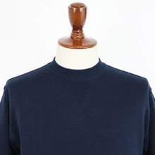 画像をギャラリービューアに読み込む, Vandori(ヴァンドリ)コットン100% ガゼット クルーネックロングスリーブ ニット【ネイビー】国内正規品