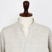 画像をギャラリービューアに読み込む, COLONY CLOTHING(コロニークロージング)ALBINI LINEN POOL SIDE SHIRT アルビニ リネン バンドカラー シャツ【ベージュ】国内正規品