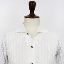 画像をギャラリービューアに読み込む, Vandori(ヴァンドリ)透かし編みコットンニット 半袖シャツカーディガン【ホワイト】国内正規品