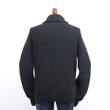 画像をギャラリービューアに読み込む, GRAN SASSO(グランサッソ)ショールカラー カーディガン5ゲージニット【ブラック】国内正規品