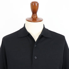 画像をギャラリービューアに読み込む, Blu Bre(ブルブレ)ドライタッチウール ニットポロ【ブラック】国内正規品