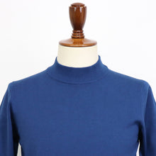 画像をギャラリービューアに読み込む, GRAN SASSO(グランサッソ)12ゲージ コットンモックネックニット ロングスリーブ 長袖【ブルー】国内正規品