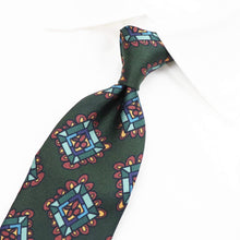 画像をギャラリービューアに読み込む, Spacca Neapolis(スパッカ ネアポリス)トレピエゲ 三つ折り シルク タイ【ダークグリーン】国内正規品