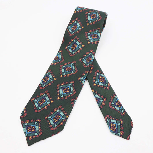 Spacca Neapolis(スパッカ ネアポリス)トレピエゲ 三つ折り シルク タイ【ダークグリーン】国内正規品