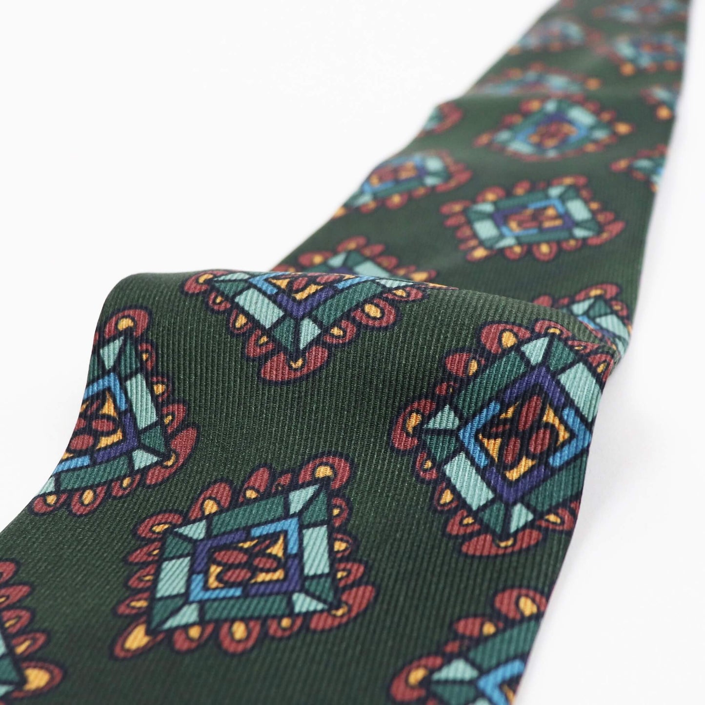 Spacca Neapolis(スパッカ ネアポリス)トレピエゲ 三つ折り シルク タイ【ダークグリーン】国内正規品