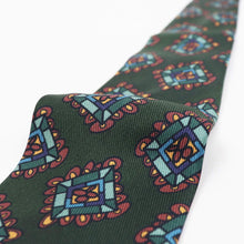 画像をギャラリービューアに読み込む, Spacca Neapolis(スパッカ ネアポリス)トレピエゲ 三つ折り シルク タイ【ダークグリーン】国内正規品