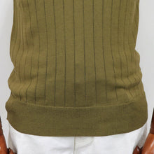 画像をギャラリービューアに読み込む, Blu Bre(ブルブレ)コットンニット 針抜きスキッパーポロシャツ【オリーブ】国内正規品