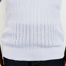 画像をギャラリービューアに読み込む, Vandori(ヴァンドリ)透かし編みコットンニット スキッパーポロシャツ【パールブルー】国内正規品