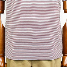 画像をギャラリービューアに読み込む, Blu Bre(ブルブレ)ボーダー柄 スキッパー コットンニット ポロシャツ【ブラウン×オフホワイト】国内正規品